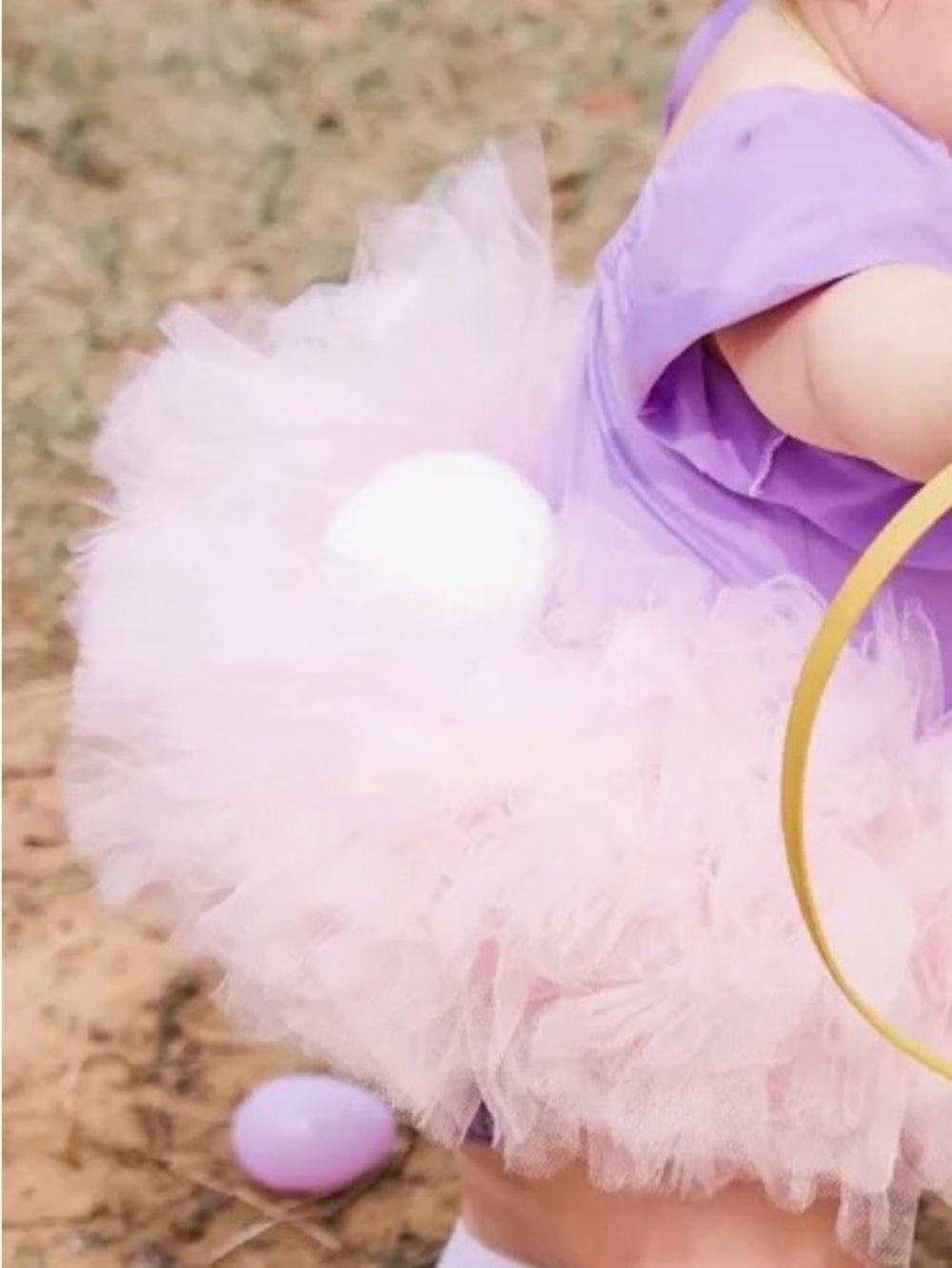 Kids Pink Tulle Bunny Tail Tutu - Brand